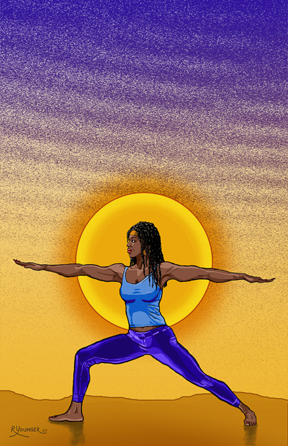 <p style="text-align: center;">Warrior Pose - 2009 </p>
<p style="text-align: center;">Illustration for Sustah Girl Workout Book-Onli Studios publication</p>